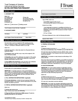 EZ IRA Distribution Request Form