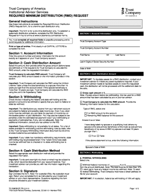 Required Minimum Distribution Request Form