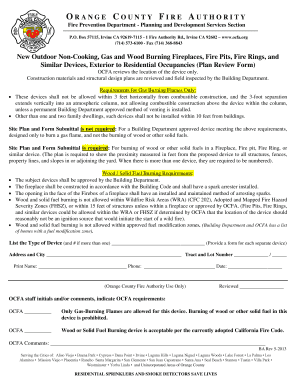 Orange County Fire Authority Plan Review Form