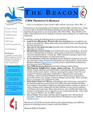 United Methodist Women Census Report Form