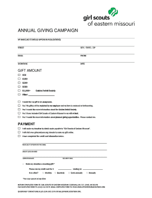 Girl Scouts Donation Form