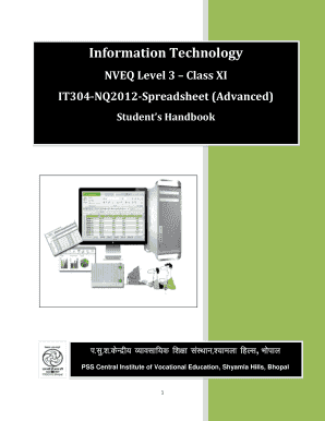 NVEQ Level 3 Spreadsheet Advanced Student Handbook