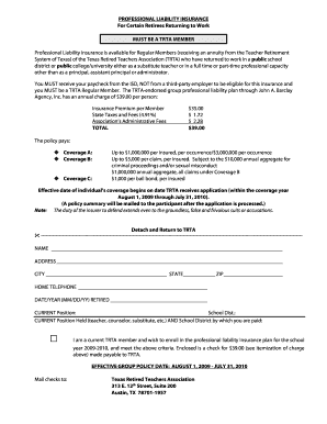 Professional Liability Insurance for Retired Teachers