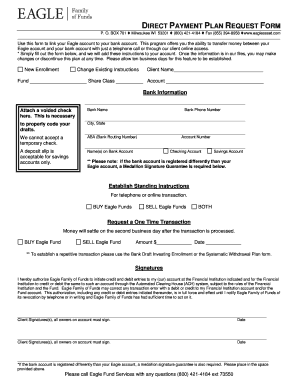 Direct Payment Plan Request Form