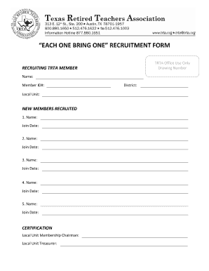 Each One Bring One Recruitment Form
