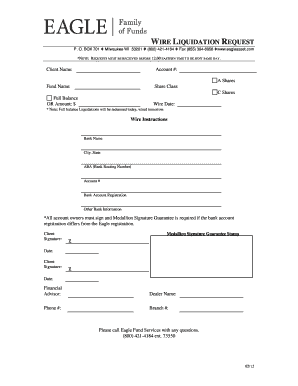 Wire Liquidation Request Form