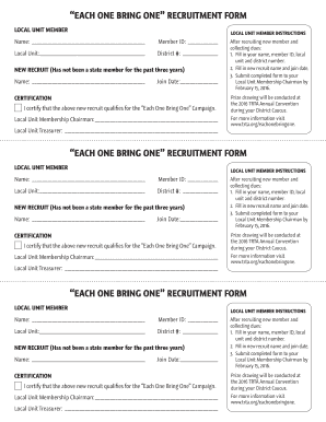 Each One Bring One Recruitment Form