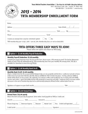 TRTA Membership Enrollment Form