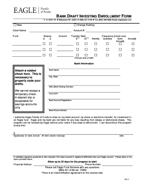Bank Draft Investing Enrollment Form