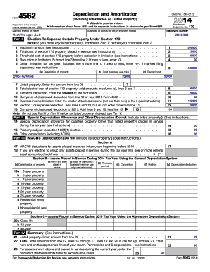 IRS Form 4562 Depreciation and Amortization