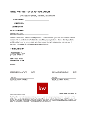 Third Party Letter of Authorization