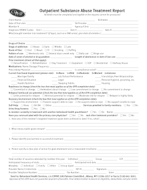 Outpatient Substance Abuse Treatment Report