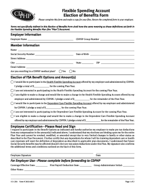 Flexible Spending Account Election Form