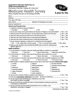 Medicare Health Survey Form