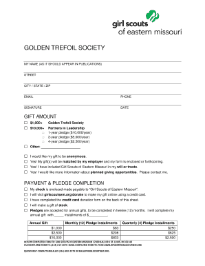 Golden Trefoil Society Donation Form