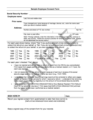 Medical Resident FICA Refund Consent Form