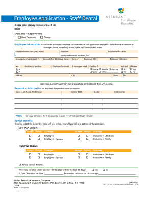 Employee Dental Benefits Application