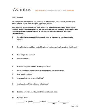 Business Credit Report Authorization Form
