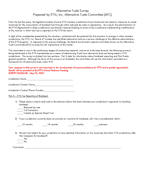 Alternative Fuels Survey - iftachorg