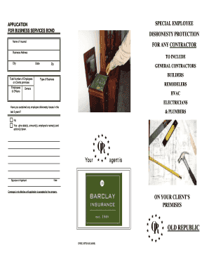 Business Services Bond Application