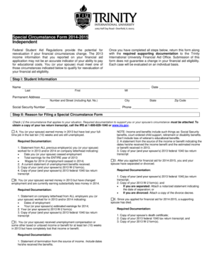 Special Circumstance Form