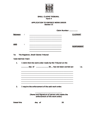 Application to Enforce Work Order