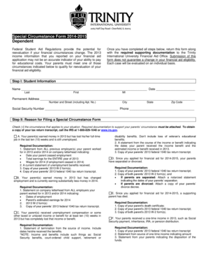 Special Circumstance Form 2014-2015