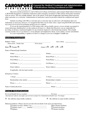 Consent for Medical Treatment and Medication Administration