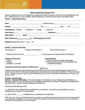 Retiree Distribution Request Form