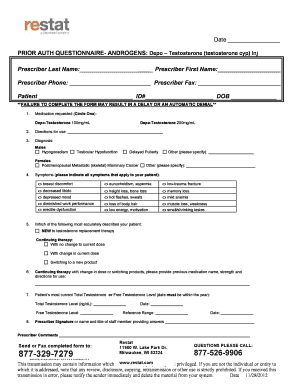 Prior Authorization Questionnaire for Androgens