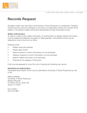Authorization for Release of Protected Health Information