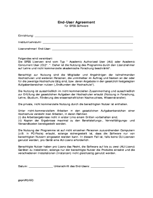 End-User Agreement für SPSS Software