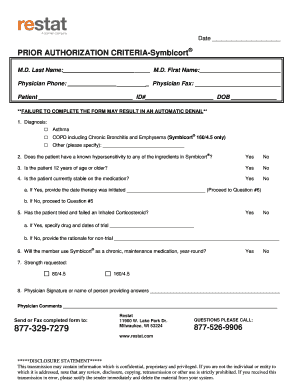 Prior Authorization Criteria for Symbicort