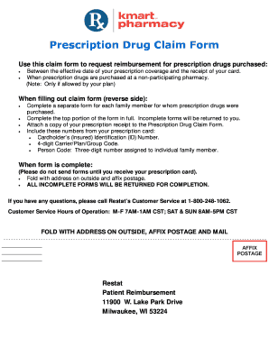 Prescription Drug Claim Form