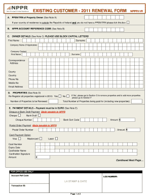 Non-Principal Private Residence Renewal Form