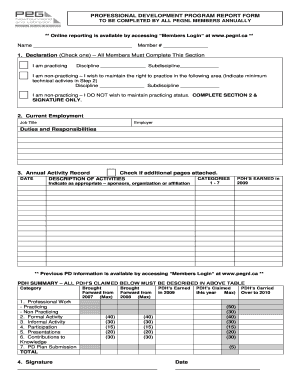 Professional Development Program Report Form