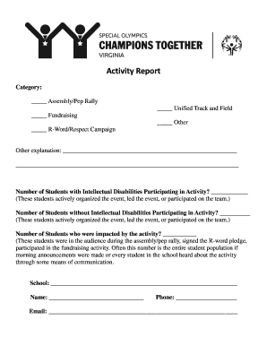 Activity Report Form