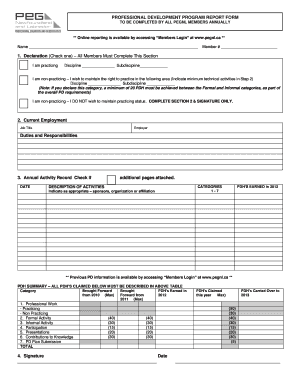 Professional Development Program Report Form
