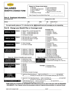 Benefits Change Form