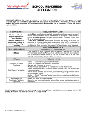 Florida School Readiness Application