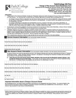 Path2College 529 Plan Change Form