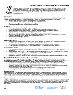 KidSport Grant Application
