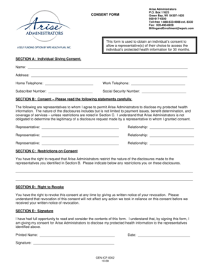 Health Information Consent Form