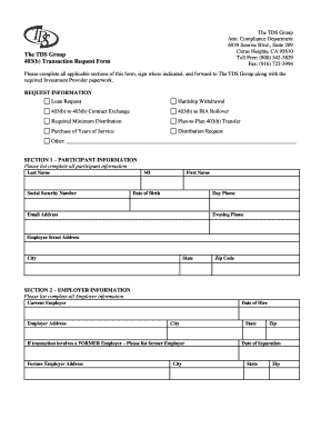 403(b) Transaction Request Form