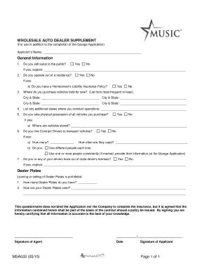 Wholesale Auto Dealer Supplement