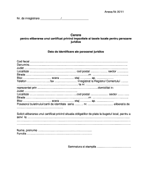 Request for Local Tax Certificate