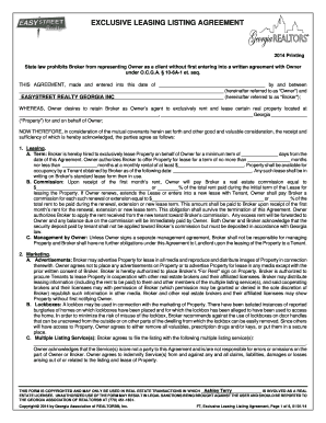 Exclusive Leasing Listing Agreement
