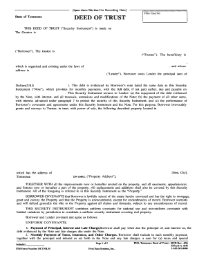 Tennessee Deed of Trust