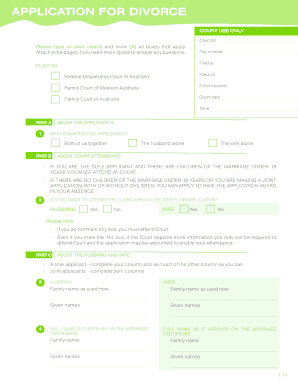 Application for Divorce