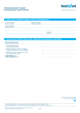 Pensioner Debit Order Form